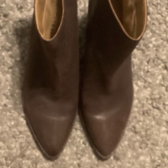 Lucky Brand Adalan Back Zip Dark Chocolate Brown Pointy Toe Block Heel Bootie - Picture 11 of 11